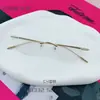 Gafas Sin Marco de Titanio Espejo de Hielo Pequeño Mismo Estilo de Guo Yuxin Fakem-Mary Forma Ovalada Se Pueden Personalizar para Miopía para Hombres y Mujeres 8332