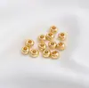 Cuentas de Rueda Brillantes de Agujero Grande Electrochapadas en Oro de 14K Americano Cuentas de Tambor de Neumático Ensartadas a Mano Accesorios de Cuentas Sueltas para Joyería DIY