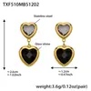 Acero Inoxidable Corazón Cortado Borde de Pan Piedra de Vidrio Bola de Acero Conjunto de Collar Pulsera Aretes Chapado en Oro Real de 18K Que No Se Desvanece