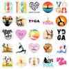 50 pegatinas de yoga Pegatinas deportivas de yoga fitness graffiti impermeables decorativas para termo carcasa de oreja plana
