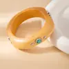 Pulsera geométrica de madera con remaches de turquesa transfronteriza europea y americana, pulsera de muñeca de nicho vintage, pulsera de madera de estilo étnico retro