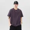 Camiseta Trendy Estilo Americano Teñida en Nube de Manga Corta para Hombre, Nuevo Verano 2026, Holgada, Oversize, Casual, Peso Pesado, Manga Media