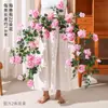 Trepadeiras de flores de rosa artificiais para portas decorativas, arranjos florais, locais populares para fotos, paredes de flores, paisagismo, guirlandas de rosas e mobiliário macio para áreas cênicas