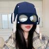 Gorro Lei Feng de Pana con Combinación de Colores de Invierno Set con Gafas a Prueba de Viento Desmontables Gorro de Piloto Cálido para Exteriores Protección para los Oídos