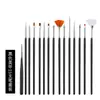 Set de 15 Piezas de Arte de Uñas de Plumas Blancas, Set de Plumas, Plumas de Fototerapia Pintadas, Plumas de Flores, Plumas para Pintura de Puntos de Línea de Tracción, Negro y Rosa