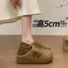 Sapatos Birkenstock Retrô Totalmente Cobertos para Aumentar a Altura para Mulheres 2026 Outono Novo Estilo Sola Grossa Versátil Casual Slip-on Mocassins