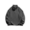 Suéter nuevo para hombre de otoño e invierno con forro polar, cuello alto, media cremallera, manga larga, talla europea, top para hombre todo a juego transfronterizo Amazon