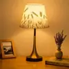Lâmpada de Mesa Europeia Retrô com Cúpula de Tecido Lâmpada de Cabeceira de Quarto Decoração de Sala de Estar Luz de Estudo Lâmpada de Mesa Americana de Luxo Nórdica