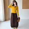 Pantalones de Algodón para Niña Otoño 2026 Estilo Nuevo Top de Bloques de Color Infantil Estilo Coreano Casual Pantalones de Pierna Ancha Conjunto de Dos Piezas para Niños Medianos y Grandes