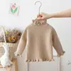 Suéter Pulóver para Niñas Todo en Uno Terciopelo Invierno 2025 Nuevo Suéter para Niños Forro Polar Suéter para Bebé Niña Cuello de Encaje Engrosado