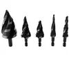 Broca Escalonada de Acero de Alta Velocidad de Cuatro Canales Transfronteriza Imperial de 3 Piezas con Vástago Hexagonal Juego de 5 Piezas Broca Escalonada en Blanco y Negro Broca Escariadora