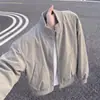 Jaqueta Bomber Estilo Americano Masculina Outono Curta Modelagem Solta Gola Alta Jaqueta Baseball Corte Limpo Ombro Reto Casaco