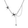 Dulce y Genial Collar de Mariposa con Borla Líquida Oscura para Mujer, Diseño de Nicho de Alta Gama, Exquisita y Versátil Cadena para Clavícula, Genial y Elegante
