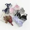 Conjunto de Sujetador Push-Up Pequeño de Encaje a Cuadros Fino Anti-Flacidez para Estudiantes de Preparatoria y Universidad