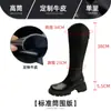 Fábrica de Sapatos Fujii Botas Longas Femininas Outono/Inverno 2025 Novas Botas Martin com Corte em V Salto Grosso Estilo Cavaleiro