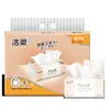 Papel de Lenço Jierou com Fragrância Floral, 3 Folhas, 120 Folhas, 6 Pacotes, Pacote Grande para Casa, Lenço Facial Estilo Puxe, Guardanapos, Atacado Peça Única