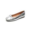 Zapatos de Huevo Gigantes Suaves de Cuero Completo de 5 Colores Otoño 2023 Nuevos Zapatos Bajos de Tacón Redondo con Lazo de Piel de Vaca Suela Suave Boca Baja para Mujer