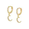Set de Aretes de Lujo Populares Transfronterizos Europeos y Americanos, Cobre Chapado en Oro Real Incrustado con Circonita, Aretes de Lujo Ligero y de Gama Alta