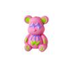 Moda personalidade gota de óleo tinta através de furo violência dupla face urso chaveiro acessórios para celular uma variedade de colocação