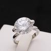 Anillo de Diamante Grande de 5 Quilates Personalidad Exagerada Sun Cloud Europa y América Anillo de Diamante de Simulación Anillo de Dos Garras Anillo para Mujer