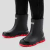 Botas de Lluvia Transfronterizas para Mujer Talla Grande, Zapatos Impermeables Antideslizantes de Media Caña para Hombre, Botas de Agua para Exteriores, Zapatos Bajos de Goma Cálidos, Zapatos de Cocina para Parejas