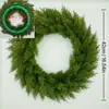 Decoração de Natal Amazon Guirlanda de Folhas de Pinheiro Verde Decoração de Janela de Casa para Festas Círculo de Cipreste e Pinheiro Simulados Pendurado na Porta