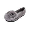 T35 Sapatos Peludos Femininos Huidong Yixinda com Solas Grossas, Mocassins de Bico Redondo para Mulheres, Uso ao Ar Livre, Forrados com Lã, Sapatos de Algodão com Laço, Cano Baixo