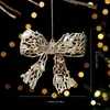 Ciervo de Navidad Pequeños Adornos Colgantes de Copo de Nieve Navideño Oro Plata Exquisitos Cascabeles de Ciervo Hojas de Arce Venta al por Mayor