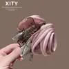 Grampo de Cabelo Flor de Rosa de Luxo para Mulheres, Presilha Tubarão Estilo Coreano, Pente para Coque, Grampo de Nuca, Acessório de Cabelo