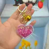Acrílico a óleo contas bolha luminosas chaveiro de amor pingente de carro acessórios de chaveiro presentes requintados atacado