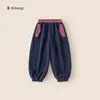 Pantalones de Invierno Bangxuan 2026 para Niños, Pantalones Jogger de Bloques de Color, Pantalones Deportivos Casuales de Pierna Recta para Niños, Pantalones Deportivos Forrados de Felpa para Niños Mayores