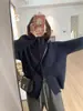 Chamarra suéter de solapa estilo coreano con doble cremallera para mujer, nuevo modelo otoño/invierno 2026, cárdigan de punto suelto y suave con solapa