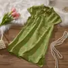 Vestido Cheongsam de Verano Nuevo Estilo 2026 para Niñas, Vestido Cheongsam Mejorado de Estilo Nacional para Niños, Vestido de Princesa para Niña Pequeña