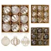 Novedad Decoraciones Navideñas 9 Piezas Set de Bolas Navideñas de PET Transparentes Pintadas Adornos para Árbol de Navidad