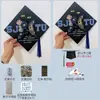 Gorra de Licenciatura Decorada con Flores Kit de Materiales Hecho a Mano DIY Decoración de Tocados de Graduación de Maestría Producto Terminado Infantil Estilo Chino