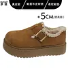 Sapatos Birkenstock Originais de Couro com Solado Grosso e Cobertura Total para Mulheres com Adição de Lã e Espessamento para Aquecimento Sapatos de Algodão Femininos Slip-on Botas de Neve Sapatos Loafer
