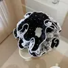 Goma para el pelo de lunares con encaje para mujer, Diadema elástica grande de alta gama estilo princesa desgastada, Accesorio para el pelo, Cuerda para el pelo