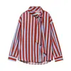 Comercio Exterior 2026 Primavera Nueva Moda Femenina Estilo Europeo y Americano Casual Holgada Cuello Alto Camisa Rayada Decorada con Lazo