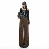 Jeans Retro Azules de Tiro Alto Rectos Ajustados para Mujer, Novedad Otoño Temprano 2026 Simples Básicos Casuales Versátiles Pantalones Rectos