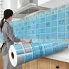 Adesivos de Cozinha Mármore à Prova de Óleo Resistentes a Altas Temperaturas Adesivos de Parede para Azulejo Capuz de Cozinha Gabinete Fogão Impermeável à Prova de Óleo Autoadesivo
