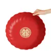 Plato de dulces festivo de alta gama para bodas, plato de frutas secas para bodas, lujo ligero, plato de frutas y bocadillos rojos, en stock, venta al por mayor
