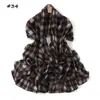 Boutique de Comercio Exterior Bufanda Larga de Chifón Perlado Estampada a Cuadros Moda Combinable Elegante Bufanda para Mujer Hijab Chal Protector Solar