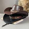 Popular Transfronteiriço Rachado Chapéus Equestres Retrô Ocidentais Masculinos e Femininos Novo Chapéu Cowboy Jazz de Copa Reta
