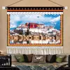 Tapices del Paisaje del Palacio de Potala de Xizang Pintura Mural Horizontal Sala de Estar Sofá Pared de Fondo de TV Mesita de Noche Tela Decorativa