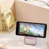 Cadeira de Mesa para Desktop Suporte para Celular Série de Cores Macaron Fofo Suporte Enfeites Decorativos Suporte Dobrável para Celular