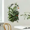 Pegatinas de Pared Autoadhesivas Brup con Plantas Verdes, Monstera, Palma y Flores para Ambiente de Entrada y Pasillo Hs2183Q