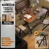 Mesa de comedor plegable de madera maciza, rectangular, para apartamentos pequeños, mesa y sillas de comedor para uso doméstico, modelo nuevo 2025, adecuada para viviendas de alquiler