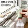 Cepillo multifuncional para limpiar ranuras se puede acoplar a una botella de agua mineral, se usa para limpiar estufas de cocina, ranuras de ventanas y esquinas, una herramienta de limpieza para el hogar