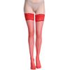 Medias Sexy Transparentes Qinghe con Encaje y Silicona Antideslizantes para Mujer, Delgadas, Efecto Piernas Desnudas, Altas por Encima de la Rodilla