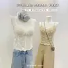 Camisola Francesa de Encaje con Cuello en V y Almohadillas Integradas, Ropa Interior Push-Up, Camiseta sin Mangas Ajustada